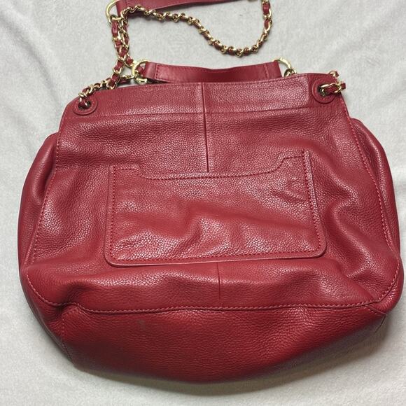 Tory Burch Marion Red Leather Saddle Bag with Gold Hardware - Picture 3 of 6